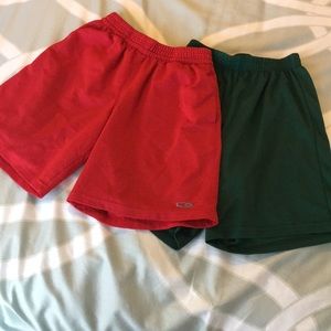 2 pairs of boys sport shorts. Bundle. Red & green